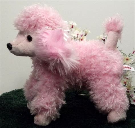 Aurora Plush Puppy Poodle Stuffed Animal Pink Dog J14b1 Aurora