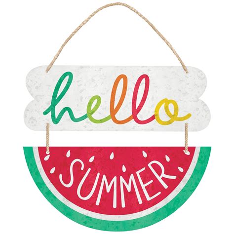 Hello Summer Metal Hanging Sign 4 In Party City