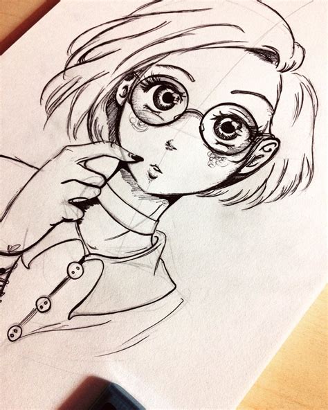 Ilaria Laria♡ On Twitter Glasses Girl Art Drawing Manga Anime