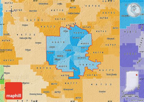 Political Shades Map Of Zip Codes Starting With 468