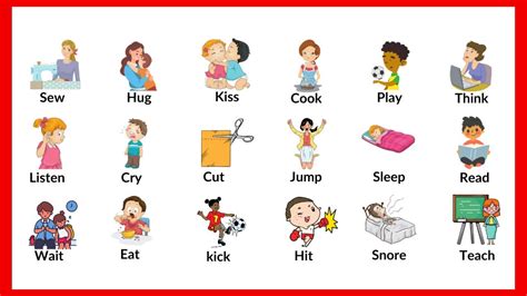 50 Common Action Words And Verbs In English With Pictures List Of