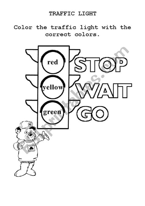 Traffic Light Worksheet For Preschoolers