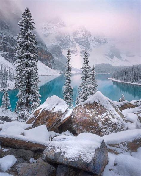 Moraine Lake Bc Canada In 2020 Winter Scenery Winter Landscape