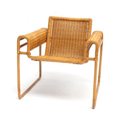 Wicker Chair Inspired By Marcel Breuers Wassily Chair 1970s Cocoon Collectables