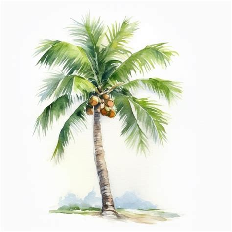 Premium Ai Image There Is A Painting Of A Palm Tree With Coconuts On