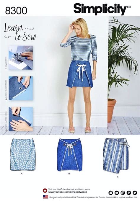 Sewing Pattern Learn To Sew Skirt Pattern Straight Mini Skirt Etsy