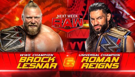 Wwe Sets Brock Lesnar And Roman Reigns More For Next Weeks Wwe Raw