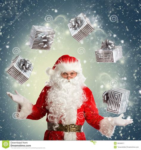 Santa Claus Making Magic Stock Image Image 36046011