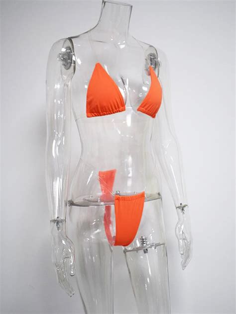 Newasia Orange Swimwear Women Clear Strap Bikinis 2019 Mujer Push Up