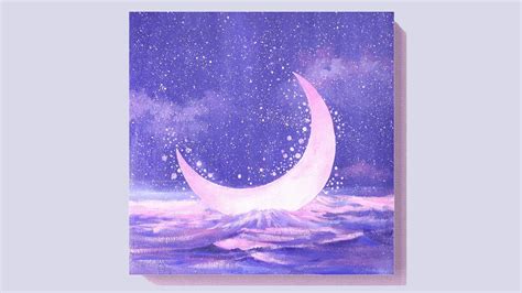 Easy Moon Acrylic Painting Tutorial For Beginners Step By Step Art