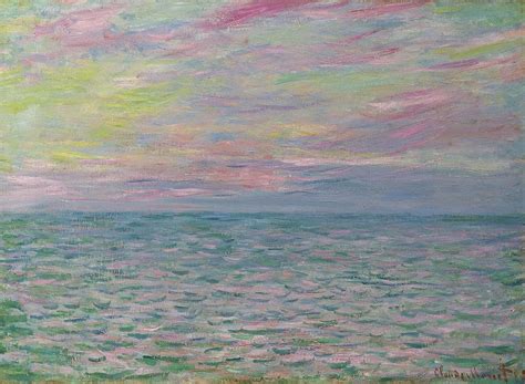 Claude Monet 1840 1926 Sunset At Pourville Open Sea Painting By