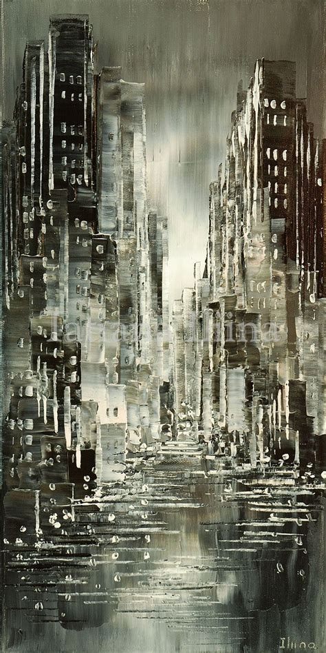 Damp And Drizzle Original Tatiana Iliina Black And White Cityscape