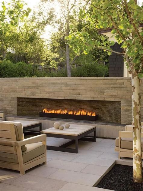 42 Inviting Fireplace Designs For Your Backyard Modern Outdoor
