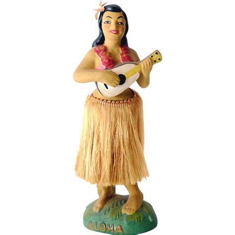 Aloha Vintage Hawaiian Hula Girl Nodder Waist Bobber California