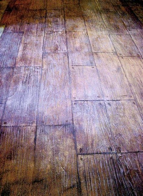 Stamped And Stained Concrete Floors Made To Look Like Wood Floors In