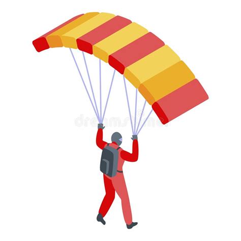 Parachuter Icon Isometric Style Stock Vector Illustration Of Moving