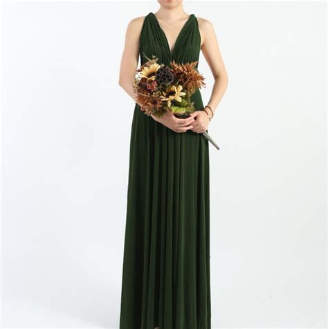 Forest Green Long Floor Length Ball Gown Infinity Dress Convertible