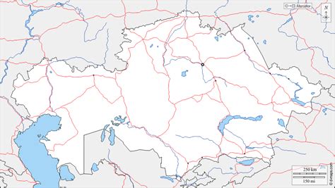 Kazakhstan Free Map Free Blank Map Free Outline Map Free Base Map Boundaries Hydrography