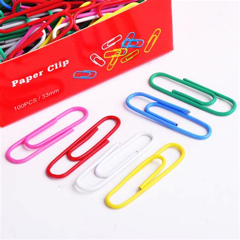 Factory Price 100pcs 33mm Colorful Plastic Coated Paper Clips Buy