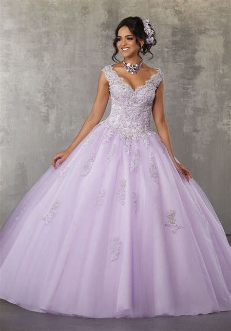 cap sleeve lace quinceanera dress by mori lee valencia 60033 lavender quinceanera dresses