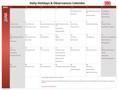 July Daily Holidays And Observances Printable Calendar Sands Blog