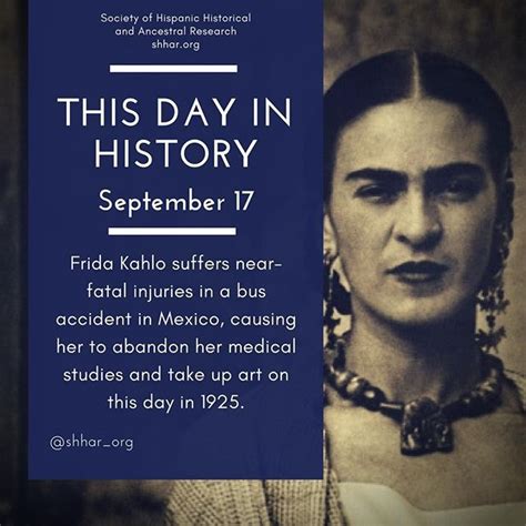 This Day In History September 17 Frida Kahlo Suffers Near Fatal