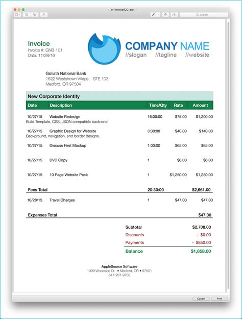 Invoice Template For Quickbooks Pro Template 1 Resume Examples