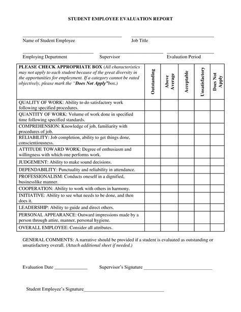 Student Evaluation Sample How To Create A Student Evaluation Sample