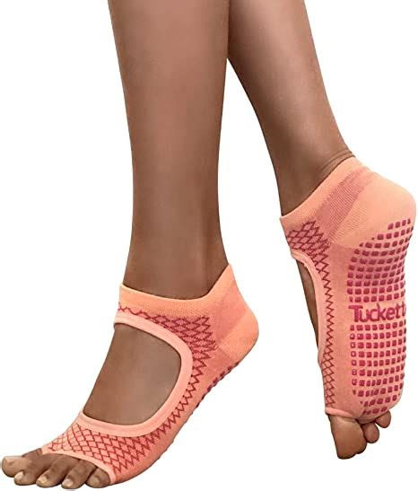 Amazon Com Tucketts Flow Toeless Non Slip Grip Socks Anti Skid Yoga Barre Pilates Home