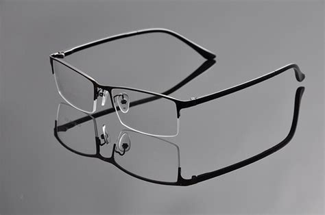 2015ev Super Slim Temple Eyeglasses Mens Half Rim Eye Glasses Metal