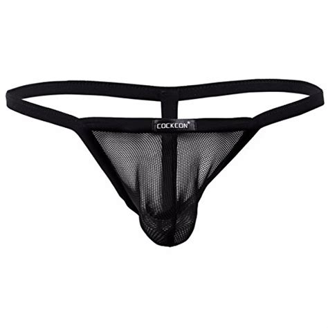 Buy Men Mesh Sheer See Through Bulge Pouch G String Bikini Underwear