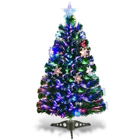 Costway 3 Ft Pre Lit Fiber Optic Artificial Christmas Tree With Multi