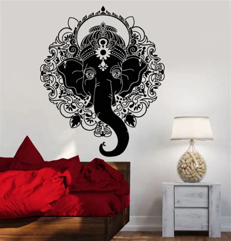 Vinyl Wall Decal India Ganesha Elephant God Hindu Hinduism Stickers