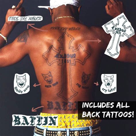 Pac Tupac Deluxe Temporary Tattoos Set Tupac Tattoo Tattoos Pac