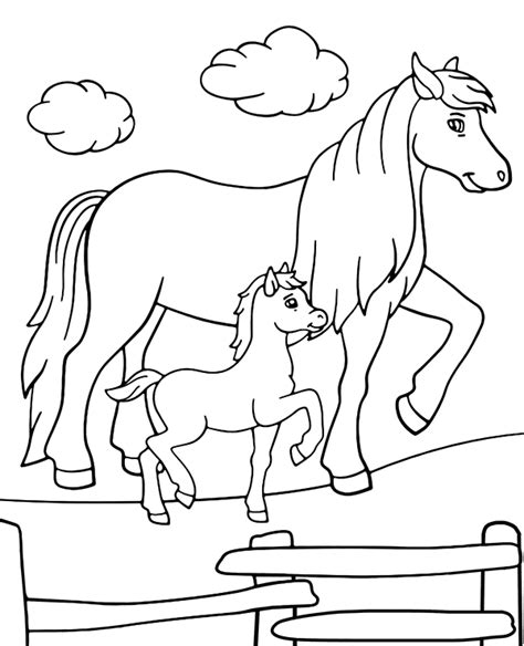 Dwa Konie Kolorowanka Dla Dzieci Coloring Books Horse Coloring Pages
