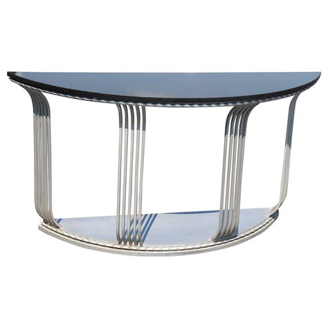French Style Art Deco Metal Console Marble Top At 1stdibs