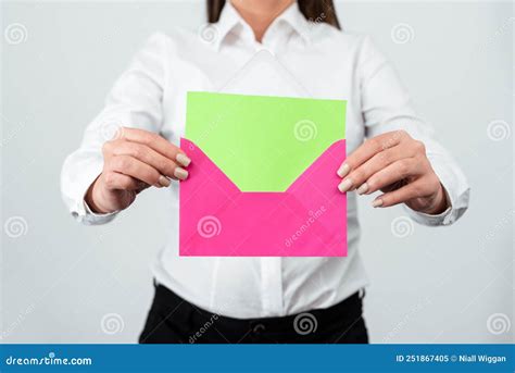 Female Professional Standing And Holding Envelope With Letter Receiving