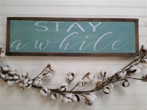 Stay Awhile Wood Sign Farmhouse Style Wall Decor
