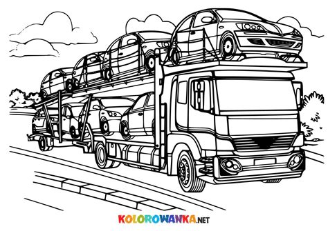 Kolorowanka Samochód Ciężarowy Z Pojazdami Kolorowanki Dla Dzieci Do