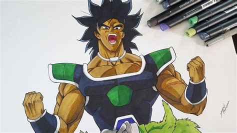 Drawing Broly The New Design From Dragon Ball Super Youtube