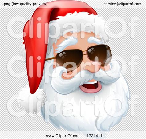 Cool Santa In Sunglasses Shades Christmas Cartoon By Atstockillustration 1721411