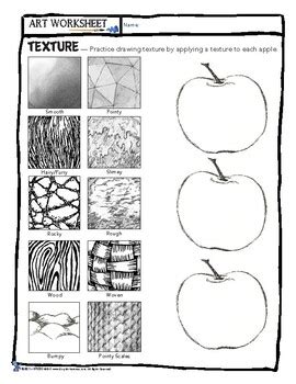 Musical texture refers to how different layers of a piece of music are combined to produce the overall sound. Art Worksheet: Drawing Texture with Apples - Early Finisher, Sub Plan, Lesson