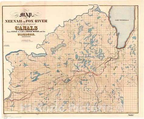 Map Fox River Wisconsin 1839 Map Of The Neenah Or Fox River And The