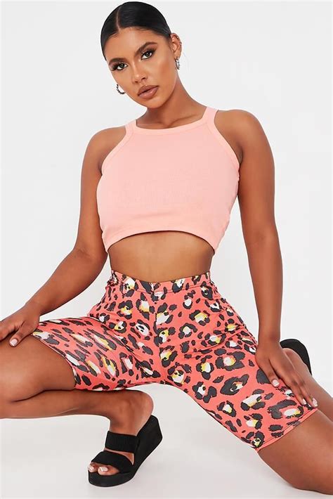 Hot Pink Leopard Print Jersey Cycling Shorts In 2020 Hot Pink Leopard