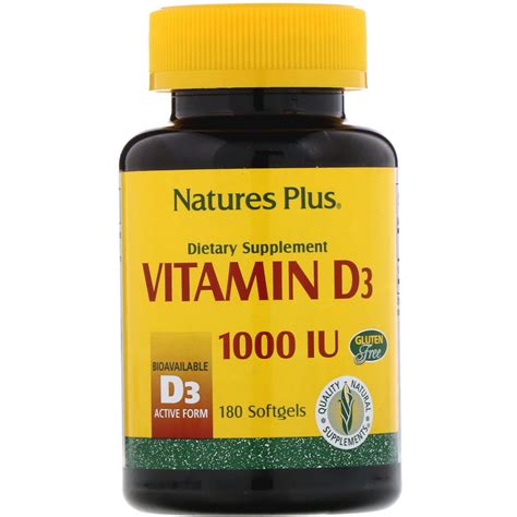 Nature's Plus, Vitamin D3, 1000 IU, 180 Softgels | By iHerb