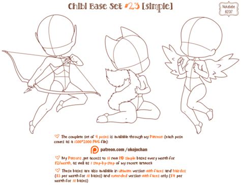 Chibi Pose Reference Simple Chibi Base Set 23 By Nukababe Chibi