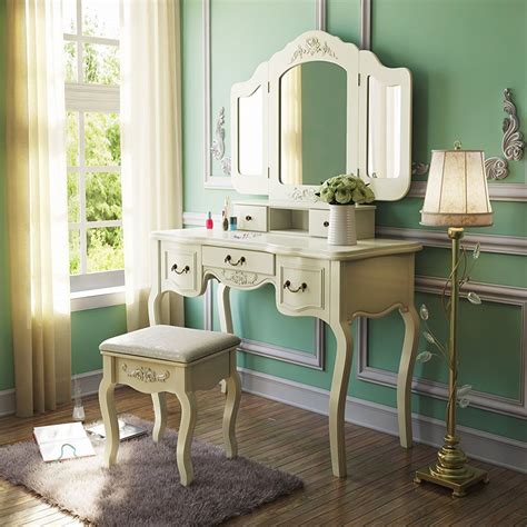 Find great deals on ebay for vintage dressing table. Tribesigns French Vintage Ivory White Vanity Dressing ...