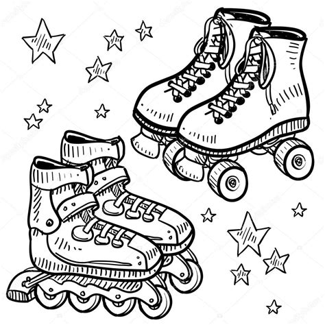 This drawing was made at internet users' disposal on 07 february 2106. Sketch Of Roller Skates Coloring Pages