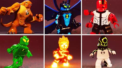 Ben 10 Em Lego Minifigures E 3d Aliens Gosma Friagem Enormossauro