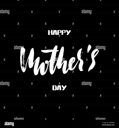 Happy Mothers Day Greeting Card Handwritten Lettering Vector Calligraphy Inscription Stock